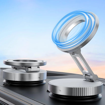Compact 360° Adjustable Magnetic Phone Holder with Vacuum Suction - Perfect for On-the-Go!