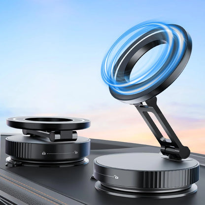 Compact 360° Adjustable Magnetic Phone Holder with Vacuum Suction - Perfect for On-the-Go!
