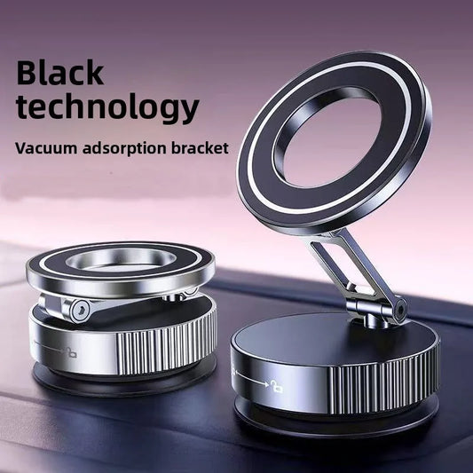 Compact 360° Adjustable Magnetic Phone Holder with Vacuum Suction - Perfect for On-the-Go!